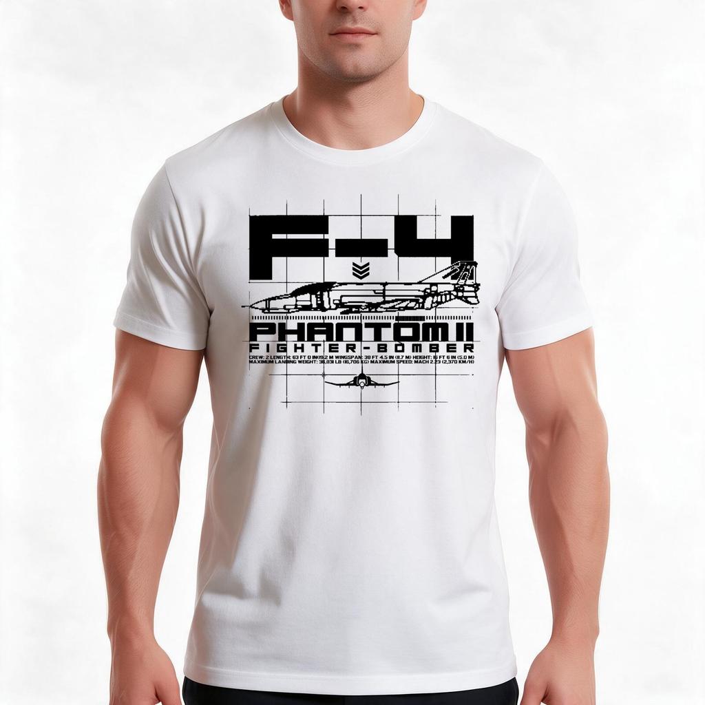 F4 Phantom Ii Tshirt Summer Casual Cotton Tee Oversized Streetwear Tops Vintage Graphic Print Loose Fit Short Sleeve