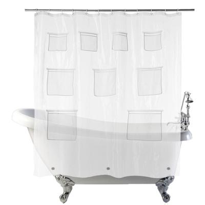 Duschvorhang Badezimmer Organizer Duschvorhang mit 9 transparenten Taschen Smartphone aufbewahren