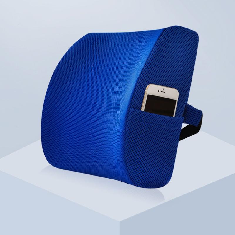 1pcs Ergonomic Waist Cushion with Pocket Office Car Dual-use Memory Cotton Elastic Waist Protection Sedentary Waist Support Non-slip Backrest