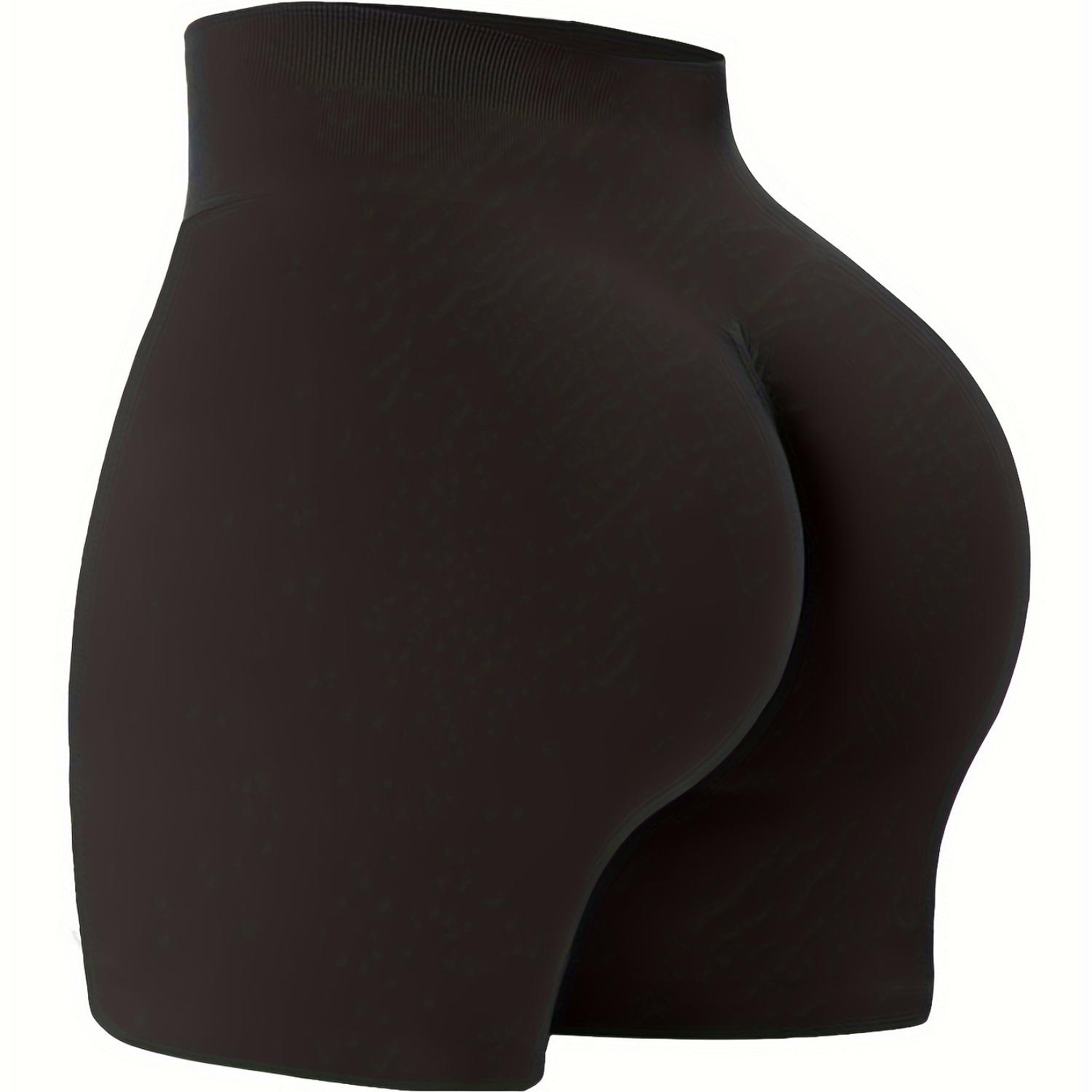 

Однотонные повседневные шорты с эффектом приподнятия ягодиц, быстросохнущие облегающие шорты для фитнеса, женская спортивная одежда S чёрный