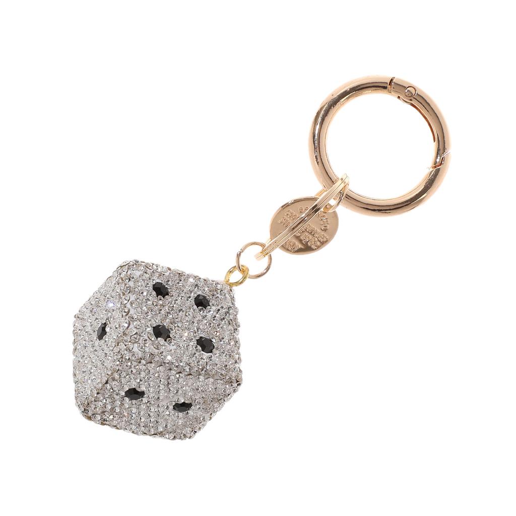 Stylish Dices Keychain Pendant With Dazzling Rhinestones Designed For Adults And Fashion Enthusiasts All Occasions Use