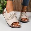 Slope heel cool slippers women's summer new one-pedal lace-up fish mouth thick-soled Velcro sandals