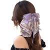 Elegant Bow Bead Horsetail Clip Chiffon Tassel Flower Hairgrips Shark Clip Hair Claw Grasping Clip Women Girl Gift