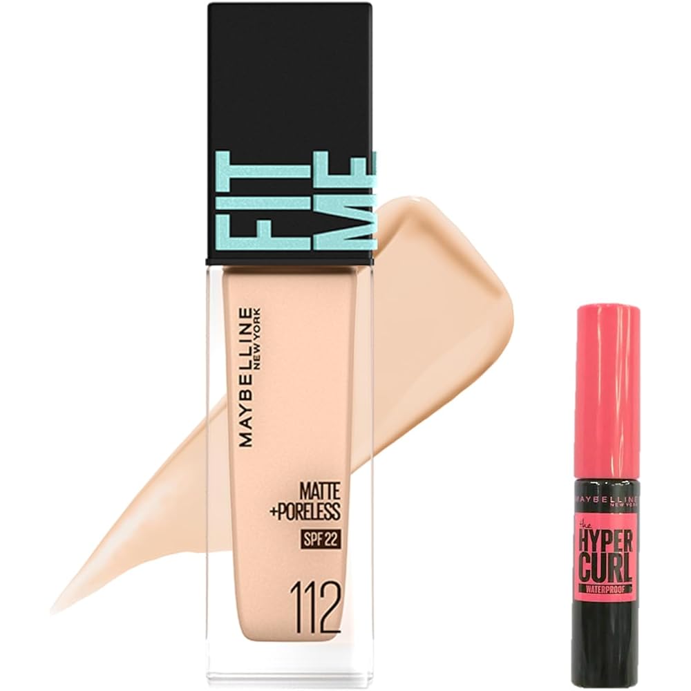

Maybelline Fit Me Liquid Foundation R 112 with Hyper Curl Mini Mascara 30ml
