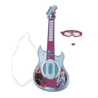 LEXIBOOK Frozen - Light-up Electronic Guitar - Glasses with Microphone - Melodies - 2 Game Modes - MP3 Jack