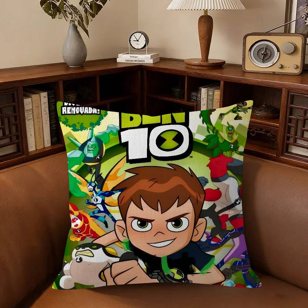 American C-Cartoon B-Ben 10 Cute Cushion Cover Inches Farmhouse Decor Home Throw Pillow Covers For Couch Decorations