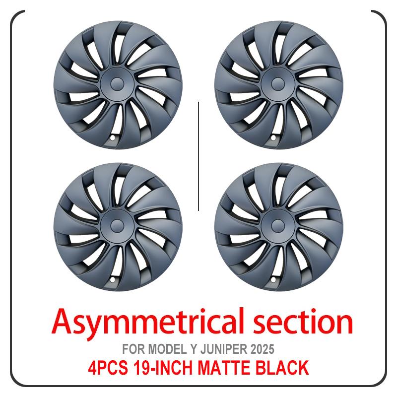 4 pièces pour modèle Y 2025 Juniper 19 pouces Style Turbine enjoliveur pour Tesla jante couverture accessoires capuchon de moyeu bouchon de