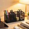 Vanity and Desk Organizers Pen Holders, Black Metal Mesh Desktop Caddy for Brushes, Pen, Scissors, and Supplies