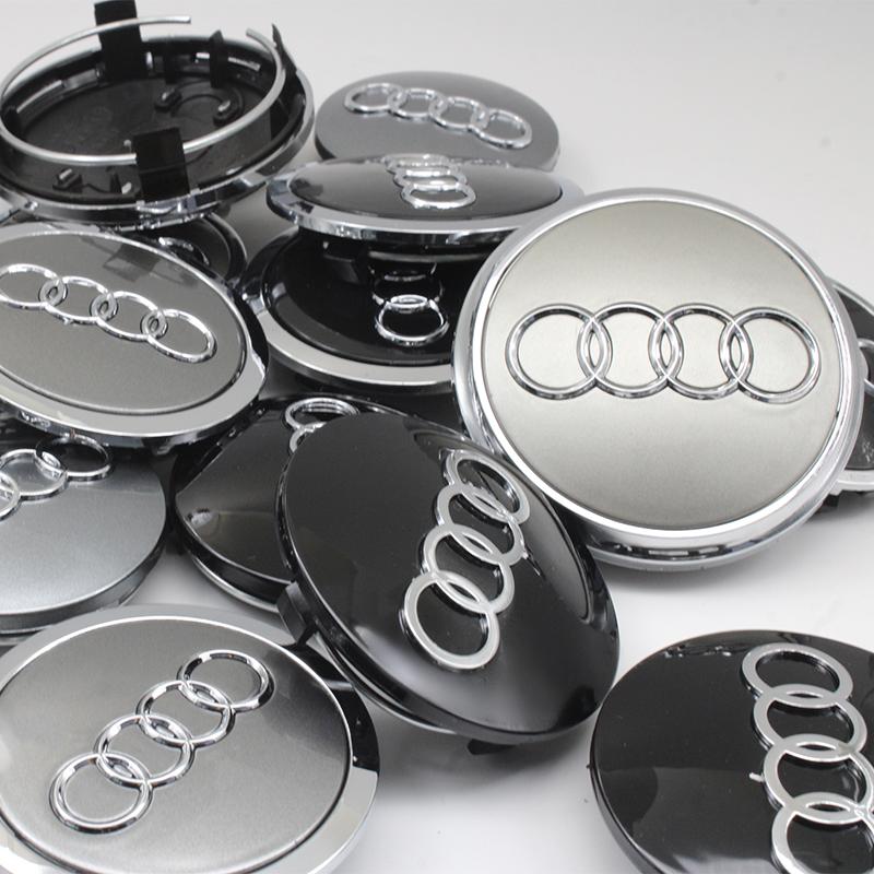 For Audi A84Pcs 60mm 61mm 68mm 69mm 77mm Car For Audi A5 A4 A6 A6L A8 Q7 A4L A3 Q5L A1 A3 C5 A6 Q7 Emblem Wheels Hub Cap Set Rim Dust Cover