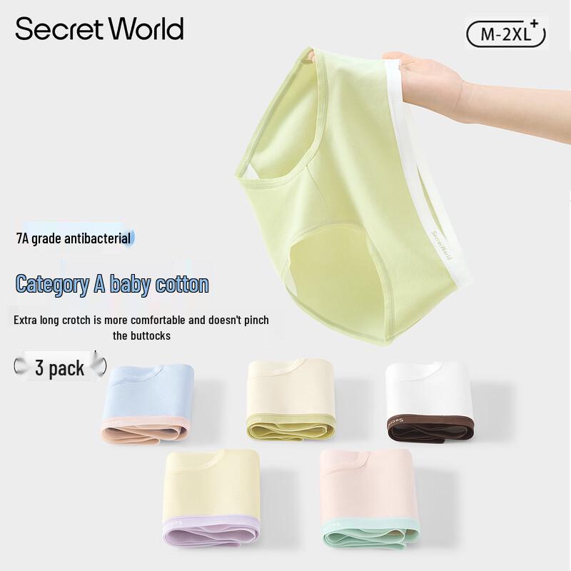 SecretWorld Women's 10A Antibacterial Pure Cotton Briefs