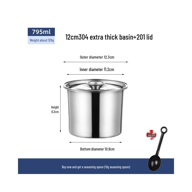 Стеклянная банка для специй и сала с крышкой из нержавеющей стали