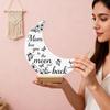 with Wood Base 3D Moon Decorative Ornaments Black Gold Decorative Figurine  Home Decoration