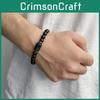Zwölf Sternbilder Elastisches Perlenarmband für Männer und Frauen mit schwarzem mattem Achat für Reise Geschenke