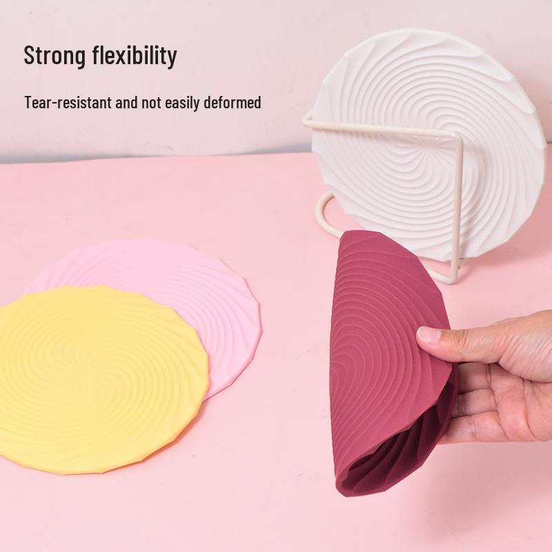 Suport de masă și coaster din silicon cu textură spiralată antiderapant – Suport de masă termorezistent