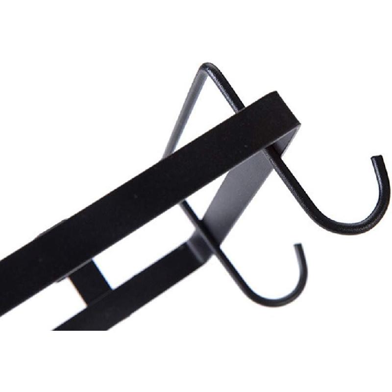 Jiawu Trash Storage Holder, Trash Bag Rack Hanging Trash Bag Holder Iron Hook Designed for Household Kitchen Cabinets Doors and Cupboards(Black)