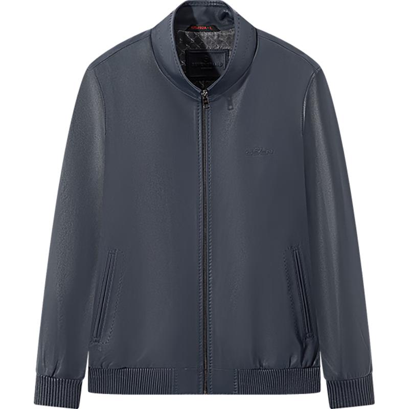 

Мужская кожаная куртка из овчины с воротником-стойкой Septwolves L