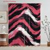 2D Flat - 2pcs 2D Flat Printing Sheer Curtains | Pink Black White Wavy Pattern   Polyester   Rod Pocket   Unlined   Machine Washable