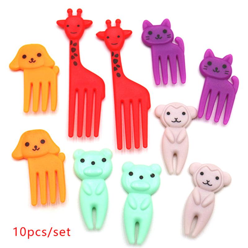 Mini Forks Animal Food Picks For Kids Cute Fruit Fork Reusable Cartoon Toothpick