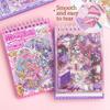 Kawaii PET Miniature Scene Collection Cartoon DIY Landscape Sticker Book 3D Visual Stacking Tent Sticker Decoration Kids