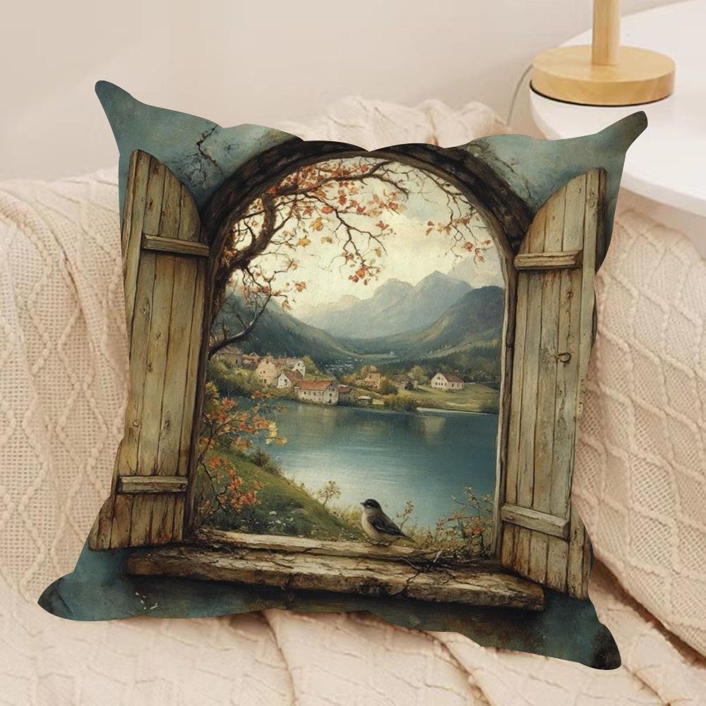 Vintage Floral Cushion Cover Soft Plush DoubleSided Printed Sofa Pillow Cushion Cover Cozy AllSeason Durable Decor Gift