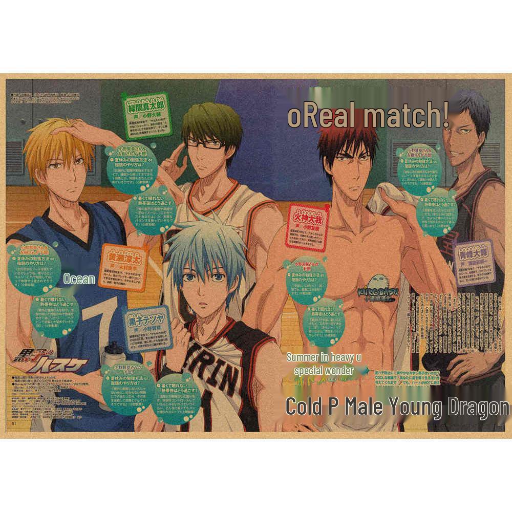 Kuroko's Basketball Retro Kraft Poster Decorative Wall Art Mural 407