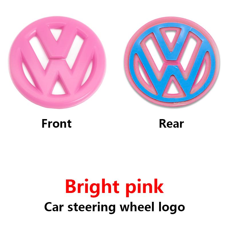 hijk1 ABS Carbon Fiber Pattern Car Logo Steering Wheel Decoration Sticker Accessories For VW R Gti Line Passat Golf 5 6 Polo Scirocco