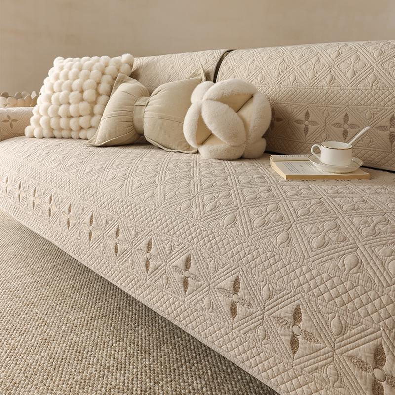 Cotton Sofa Cushion Cotton Fabric Non-slip Simple Universal Washed Cotton Sofa Cover Cover New Cover Cloth Cushion
