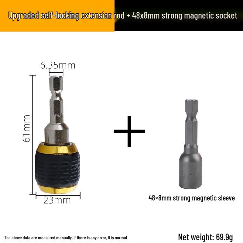 Hex Shank Quick Release Bit Extension with Self-locking Connector for Electric Drills