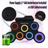 Electric Drum Set Portable Drum Pad Kit 7 Pads with Headphone Jack Pedals Drumsticks Musical Instruments Practice Pad Drum Kit