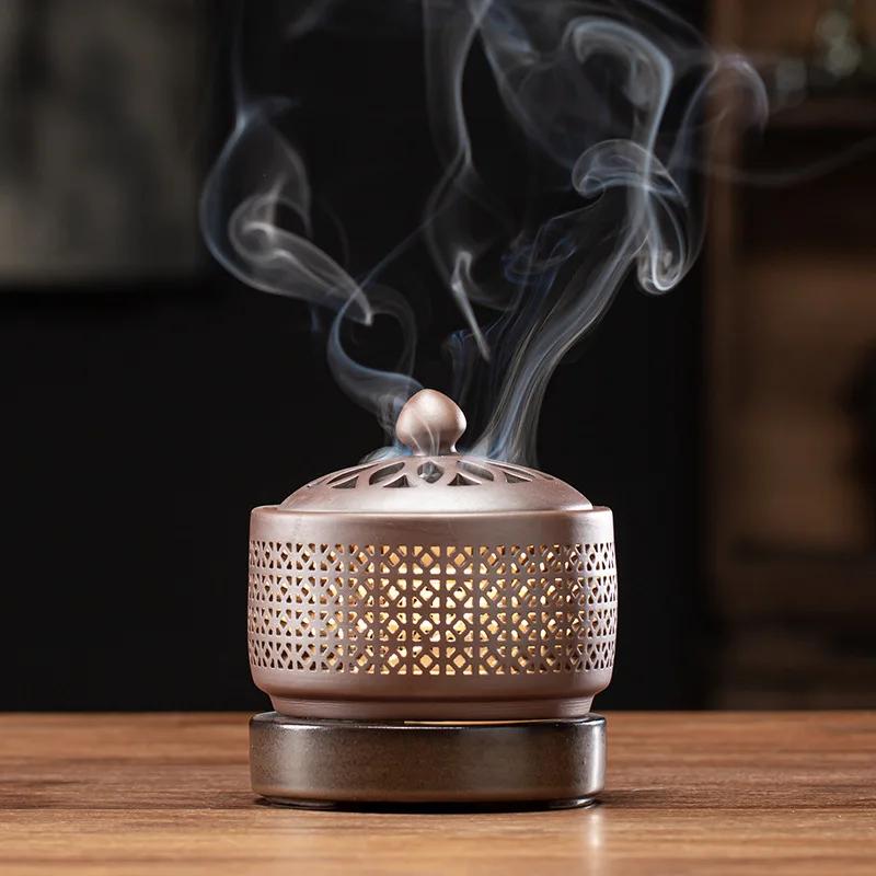 Electronic Aromatherapy Furnace Temperature Heating Ceramic Aromatherapy Furnace Essential Oil, Small Night Light Incense Burner