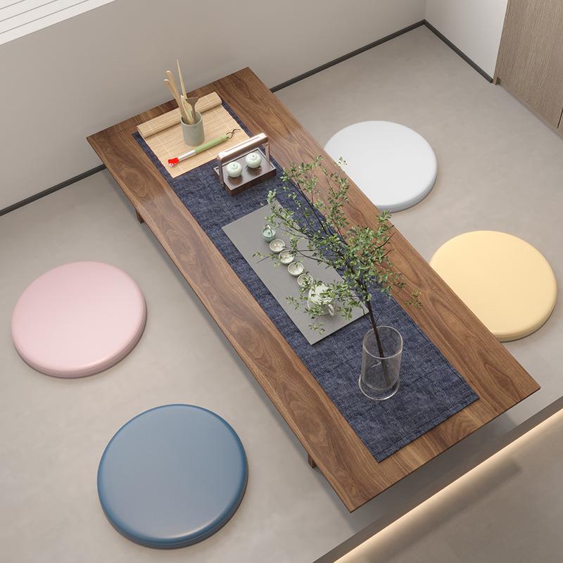 Rundes Leder-Memory-Schaumstoff-Sitzkissen für Esszimmerstühle und Barhocker - Rutschfest, Weich