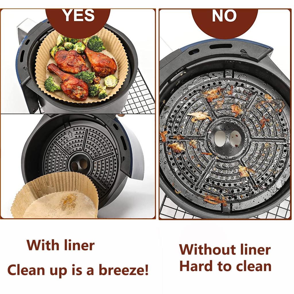 50/100 Pcs Air Fryer Special Paper Oil Paper Circular Square Baking Paper Food Grade High-Temperature Fryer Oil Paper