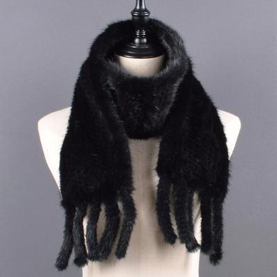 Fashion Fur Scarf for Winter Real Mink Fur Women Scarves Ladies Tassel Real Fur Shawls Winter Natural Rex Mink Fur Bib