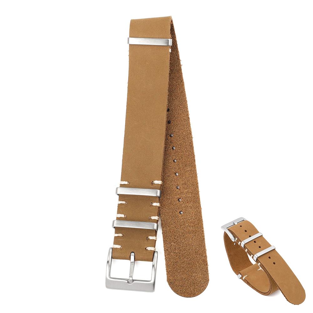 

Soft Nubuck Leather Watch Band 18mm 20mm 22mm Genuine Leather Long Strap Gray Green Brown Universal Watchband Watch Accessories 22mm коричневий
