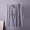 Cross-border autumn and winter knitted cardigan women's new Korean version lazy wind loose soft waxy sweater vest three-piece set women