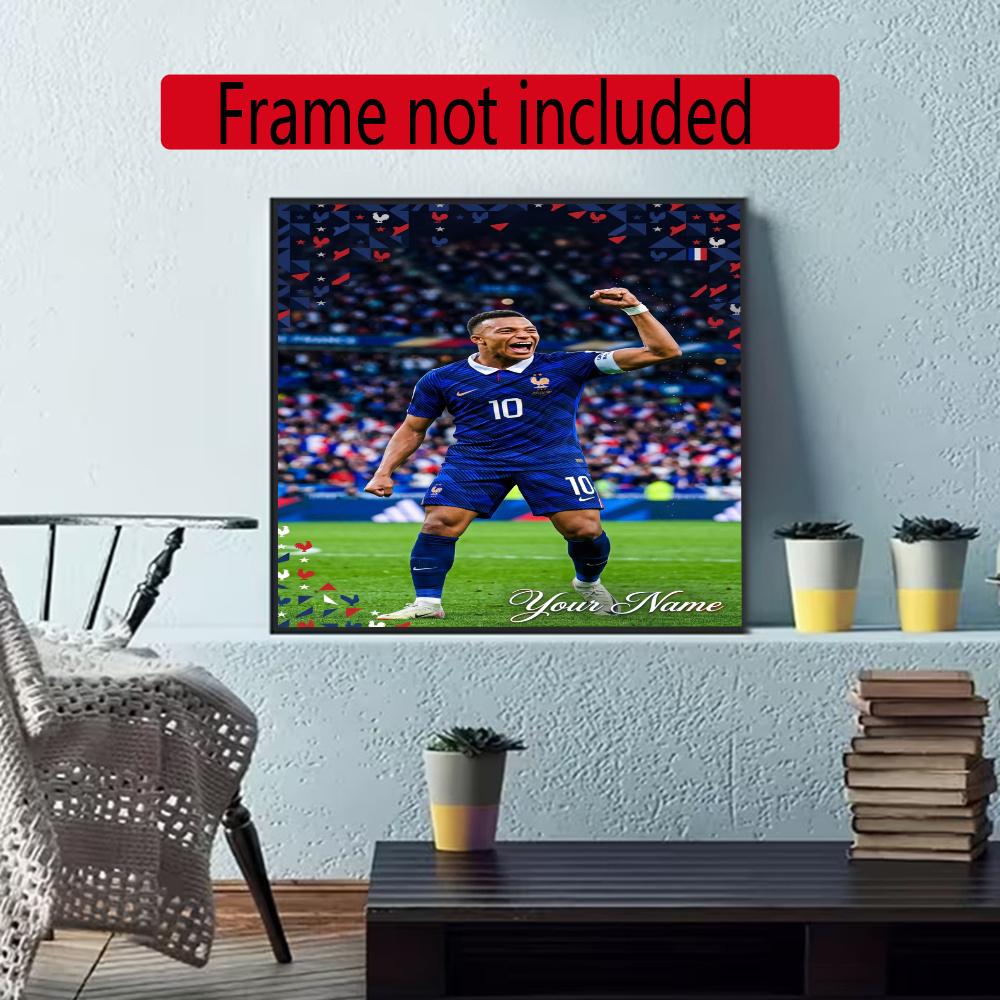 Mbappe Personalized Name Diamond Paintings Mosaic Wall Round Diamond Art Painting Kits Embroidery Crystal Accessories Frameless