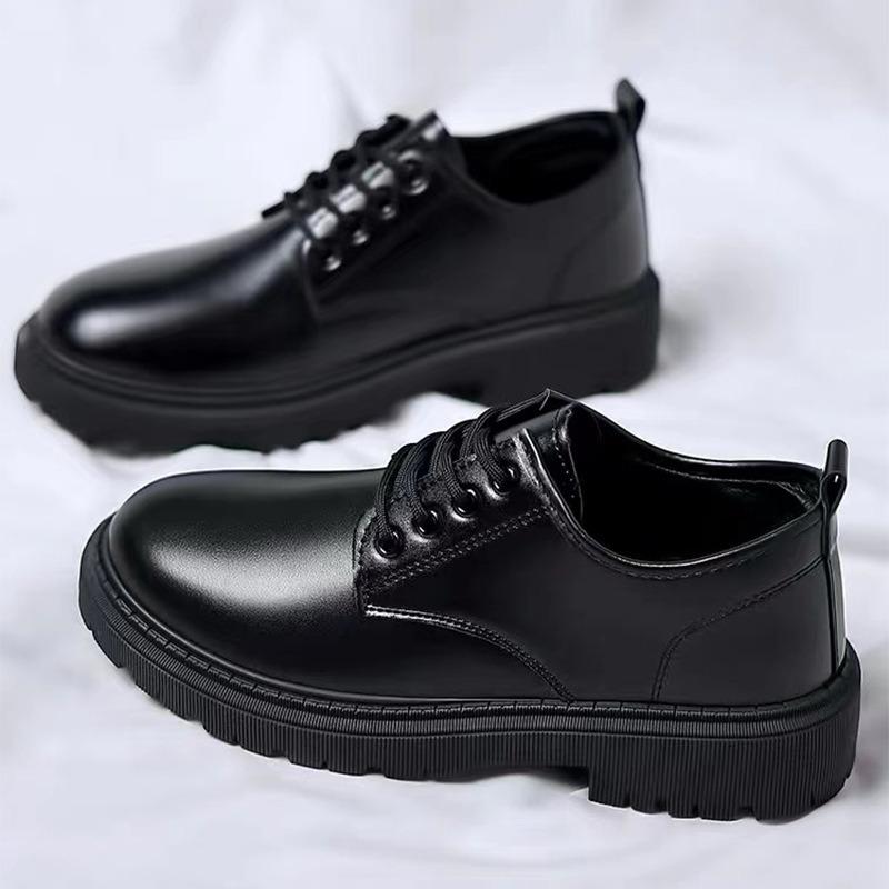 Leather shoes men's shoes versatile thick soles heightening casual business suit Martin boots wide feet trendy shoes