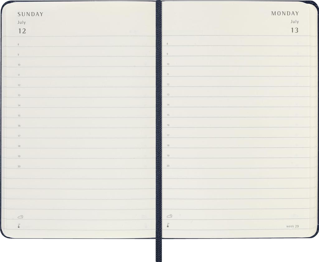 Moleskine 2026 January Daily Pocket Size x Sapphire DHB2012DC2Y26 Planner, Start, 12-Month Diary, (9cm 14cm), Hardcover, Blue,