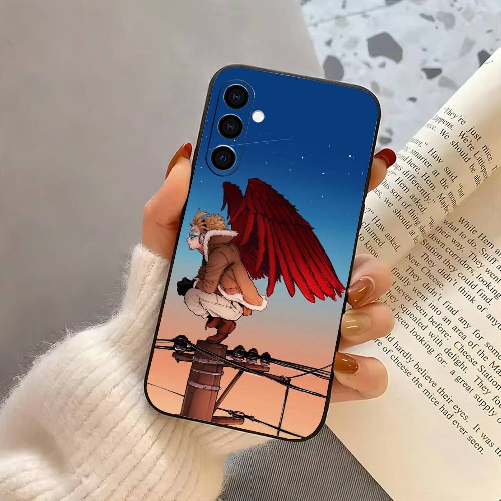 Hawks BNHA M-MHA Phone Case For Samsung Galaxy A73,A72,A71,A70,A53,A52,A51,Soft Silicone Black Cover Samsung a71 5g