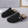 Baotou Slippers Female Couple Cork Drag Wish Large Size Shoes Casual Half Drag Lazy Shoes