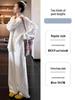 Women's White Linen High-Waisted Wide-Leg Pants - Spring Style, Drapey, Sun Protection, Cotton-Blend Casuals