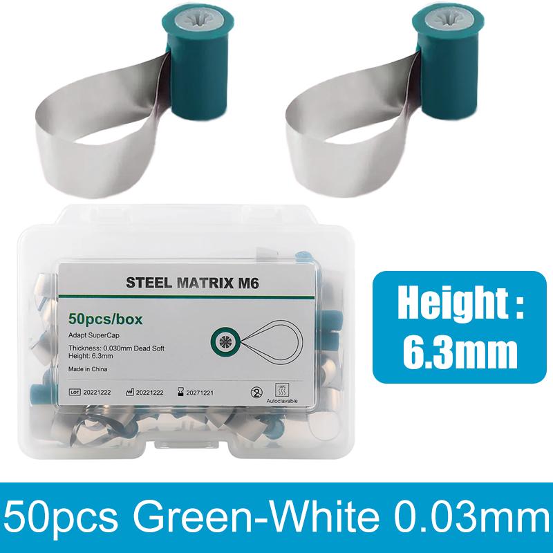 Dental Matrix Bands Metal Matrices 5mm Double-Side Contoured Anatomically Shaped Matrix Bands M6 Knob Type Loop Matrix