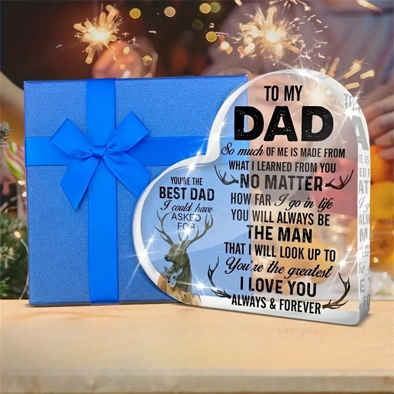 2D Flat Dad Gifts From Daughter Son, Father Gifts for Birthday Christmas Father's Day, Dad Clear Acrylic Sign Keepsake Gifts, Acrylic Decor for