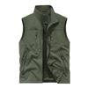 Men's Solid Color Outdoor Multi Pocket Vest Loose Vest Workwear Casual Jacket Vest