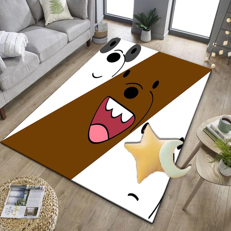 Bears Friends Adventure Office Rug Chair Mat, Game Carpet, Suitable for Front Door, Bedroom, Living Room, Desk, Holiday Gift