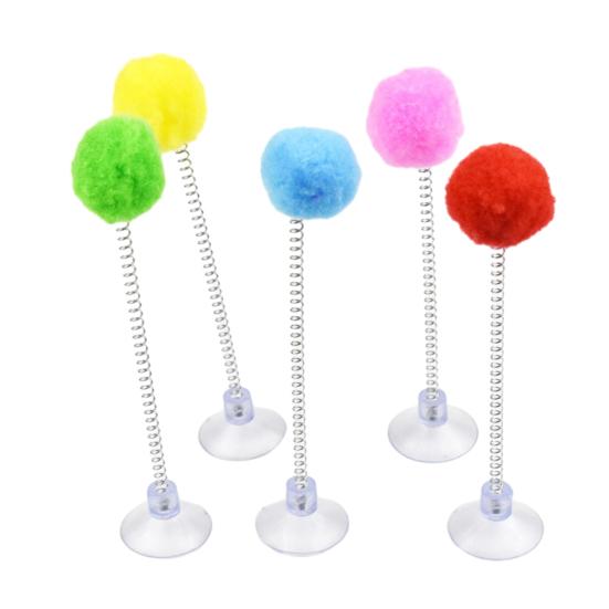 

2 шт. Іграшка-пружинка для кота з присоскою, плюшева кулька-пружинка, дразнилка для кота, інтерактивна пухнаста A