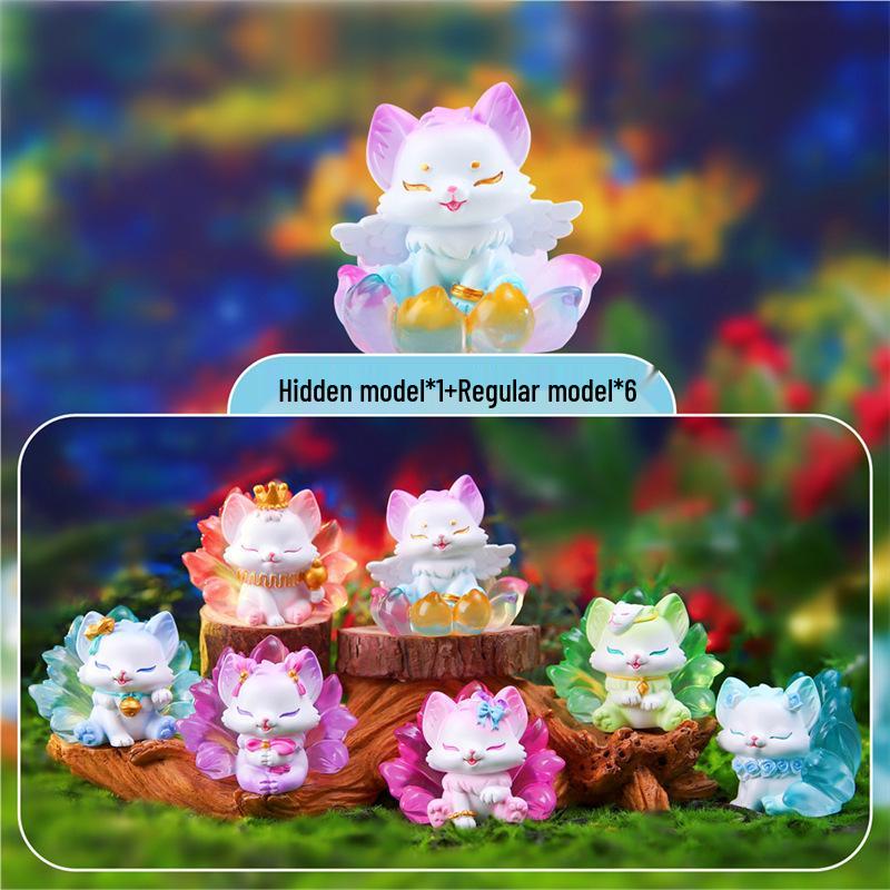 Shan Hai Nine-Tailed Fox Second Gen Blind Box Figurine - Trendy New Year Mascot Gift & Desktop Decoration