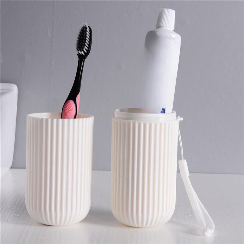 

Дорожный футляр для зубных щеток с вертикальной полоской, переносной стаканчик для ополаскивания полости рта, стаканчик для чистки зубов, контейнер для зубной пасты белый