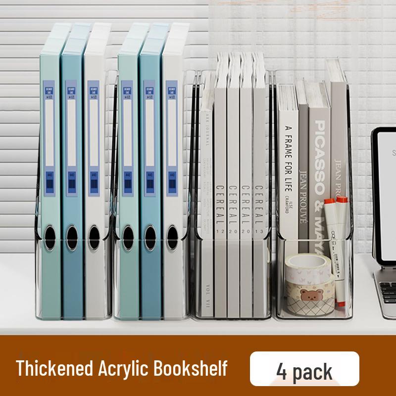 Acrylic Transparent Bookends & Document Organizer for Desk