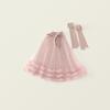Korean Style Girls' Summer 2025 Bowknot Mesh Princess Party Dress